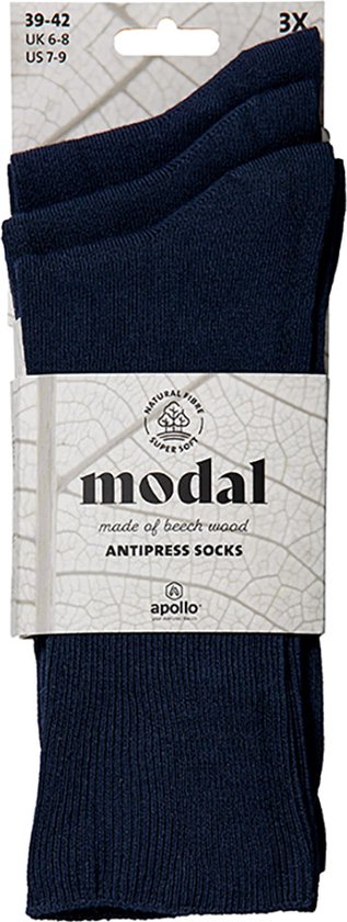 Diabetes Socken - Nicht quetschende nahtlose Socken - 3 Paar - Marineblau - Größe 39-42 - Modal Antipress Socken - Medizinische Socken - Socken ohne Gummizug