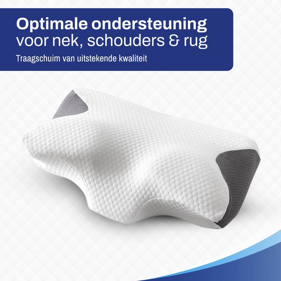 Sleeptight Schmetterlingskissen - Orthopädisches Kissen gegen Nackenschmerzen - Ergonomisches Anti-Schnarch-Kissen - Gedächtnisschaum Apnoe-Kissen - 65x35x13cm