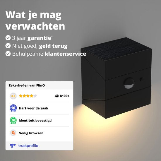 FlinQ Solar TwistCube 2er-Pack - Verwandelbar in 4 Formen - Solar-Wandleuchte für den Außenbereich - Solarbetriebene Außenleuchte mit Bewegungssensor - LED-Gartenleuchte mit Tag- und Nachtsensor - Außenbeleuchtung