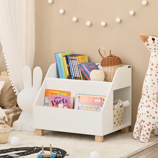 SoBuy KMB54-W Kinderbuchregal - Weißes Regal für Spielzeug und Bücher