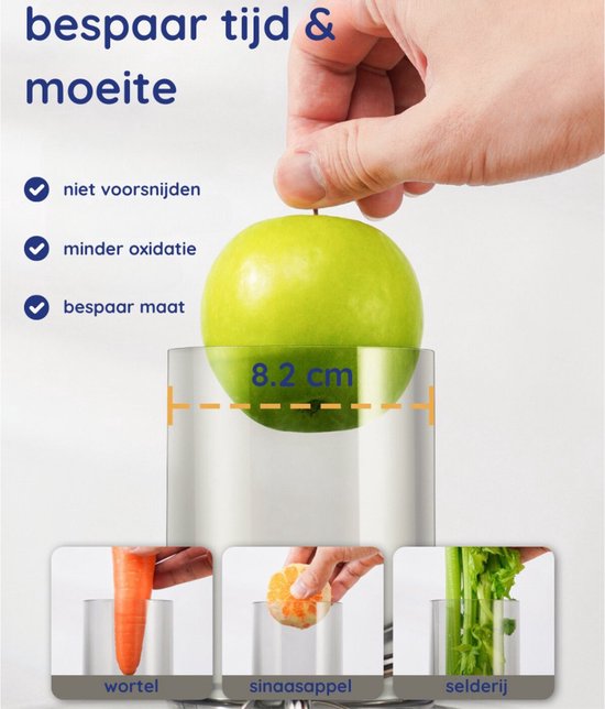 Safecourt Kitchen Entsafter - Für Obst und Gemüse - Große Einfüllöffnung - 3 Geschwindigkeiten - 1200 Watt