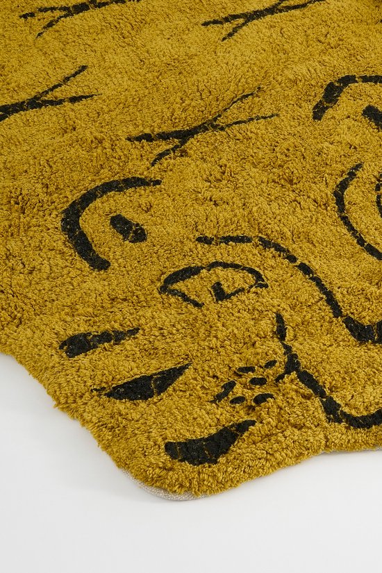 In The Mood Collection Kinderteppich Tiger – Baumwolle – 180 x 120 cm – Gelb