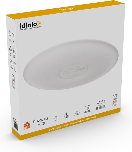 IDINIO WiFi LED-Deckenleuchte 50 cm - Mehrfarbig - Für Google Nest / Echo Dot