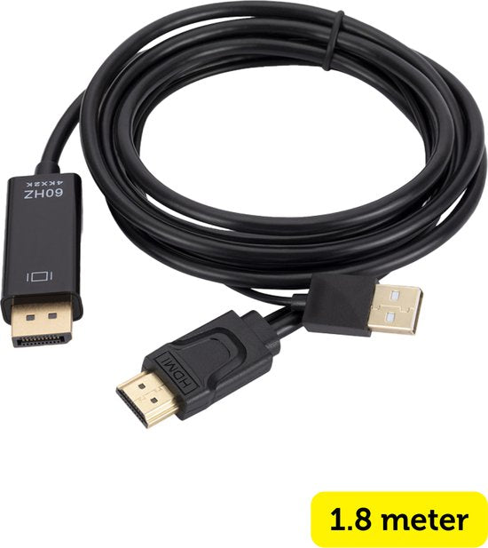 Garpex® HDMI zu DisplayPort Kabel - 4K Ultra HD 60Hz - 1,8 Meter