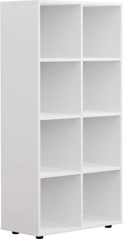 VDD - Regal - Regal weiß - Bücherregal - Wandregal - Regal 8 Fächer - Bücherregal weiß - weiß