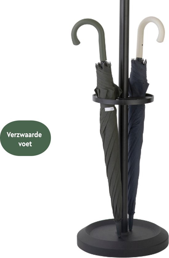 BRASQ Garderobenständer London CS300 - Schwarz - Stahl - Garderobenständer stehend - 181 cm - Modern