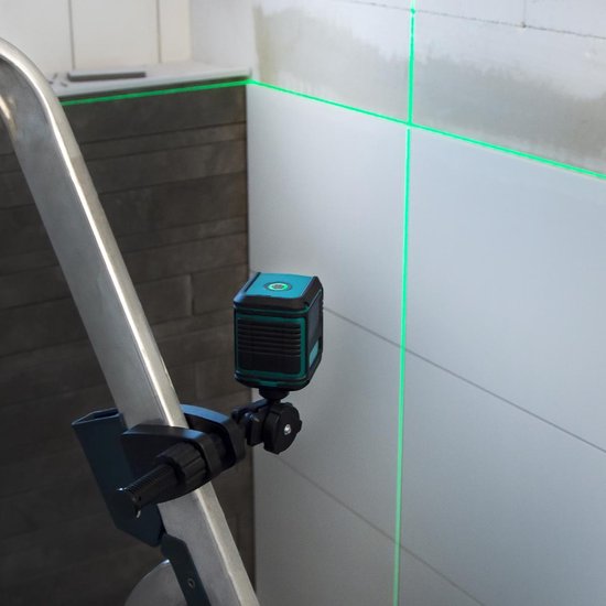 VONROC Kreuzlinienlaser - Grün - Selbstnivellierend - 18 Meter - inkl. Halterung, Aufbewahrungstasche