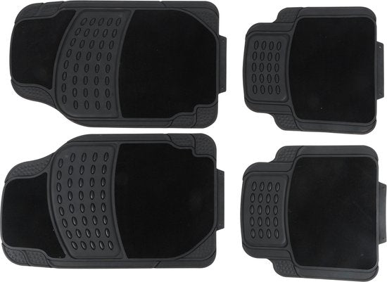 All Ride Autoteppiche Universal - 4er Set - 70 x 44 cm/ 44,5 x 43 cm - Schwarz