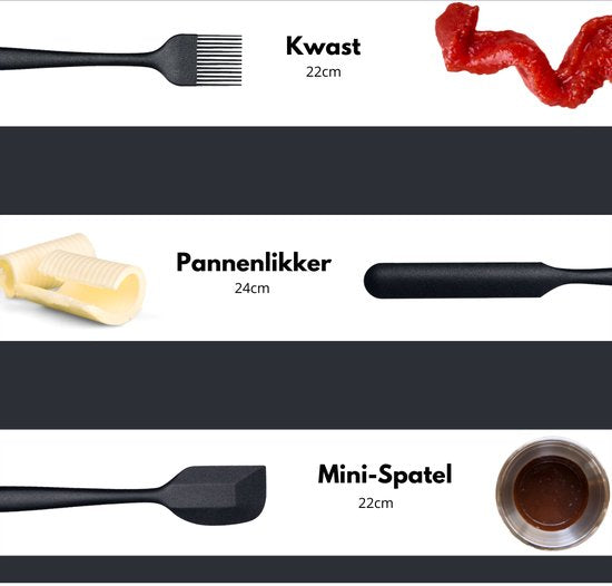 VAIVE Spatel Set 6 Stück - Spatel Silikon - Spatel Set - Küchenutensilien - Pfannenwender - Backspatel- Topfspatel