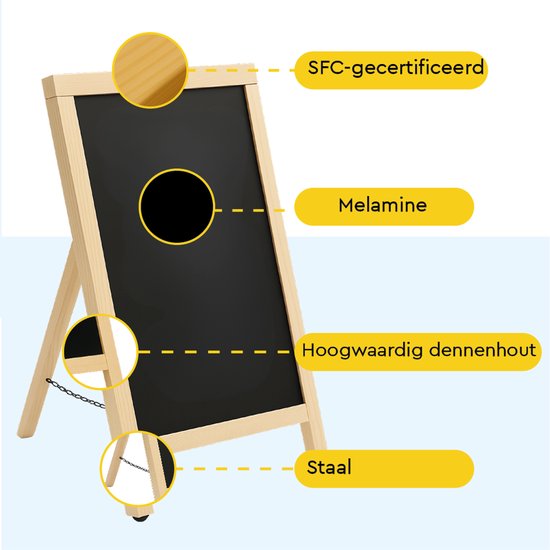 BRASQ Chalkboard Blank - 55x 85 CM - Chalkboard - Werbeschild - Bürgersteigschild - Einseitig - für Innen und Außen - Gastgewerbe