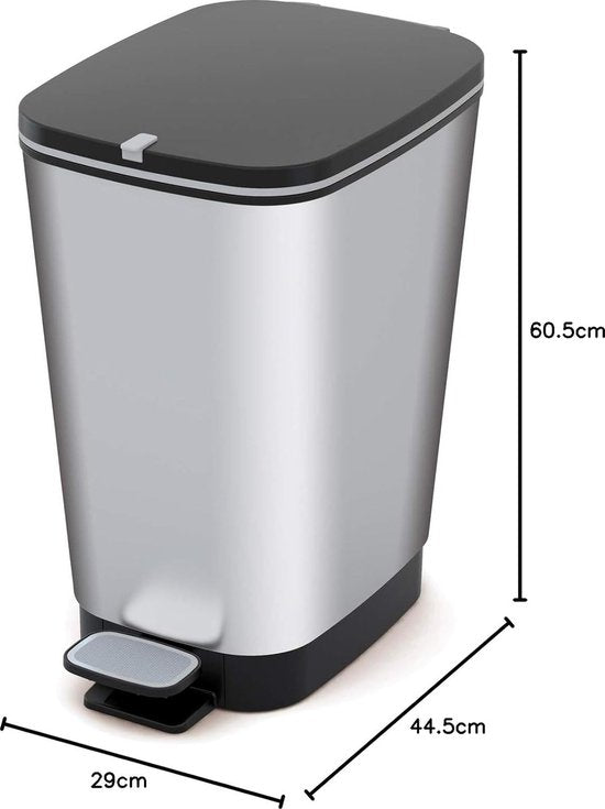Kis Chic Bin Treteimer - 50 l - Silber - Größe L