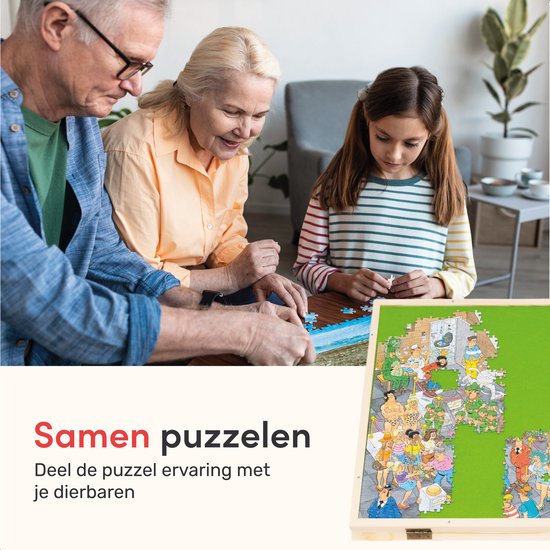 Diydash Verstellbares Puzzlebrett - Für 1000 Teile - Ergonomisches Design - Braunes Holz