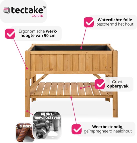 tectake - Hoher Pflanzkübel mit Regal - Baumschule - Stecklingskasten - 119x53x90cm - 403232