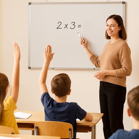 BRASQ Whiteboard 60×45 cm magnetisch - mit Zubehörset (Marker, Radiergummi, Magnete) - Tafel - Magnetische Tafel - Weiß