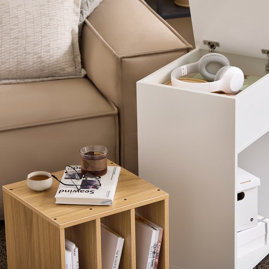 SoBuy FBT134-W Druckerschrank - Weißer Büroschrank mit 4 Rädern
