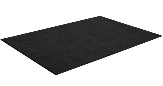 tectake - Kurzflorteppich - 120 x 170 cm - Schwarz - Teppich für Wohnzimmer, Schlafzimmer, Esszimmer - Pflegeleicht und waschbar - Anti-Rutsch-Unterlage - Allergikerfreundlich - Verschiedene Größen und Farben