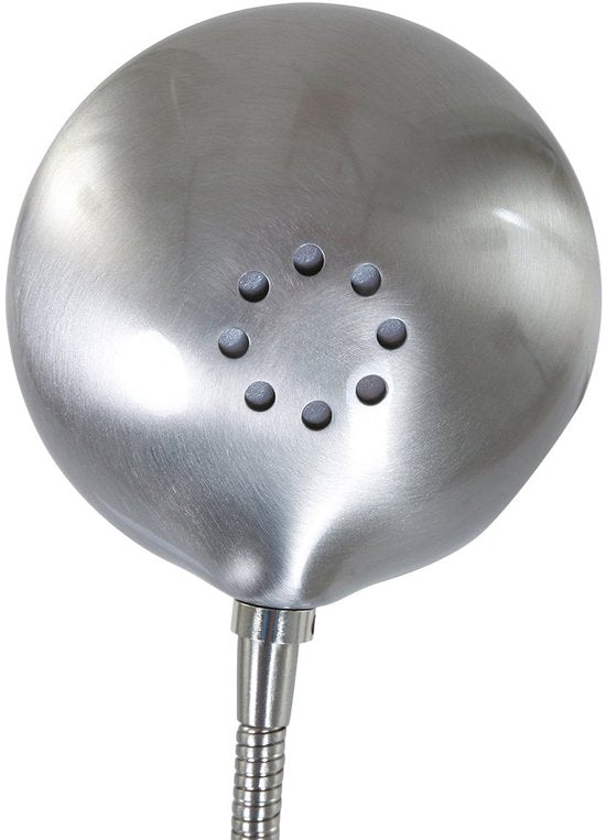 Stahl-Tischlampe Biron, 1-flammig, 7502ST, mit dreh- und neigbarem Arm, 17 cm große Fußplatte, 185 cm langes Kabel, klassisches Design, Mexlite