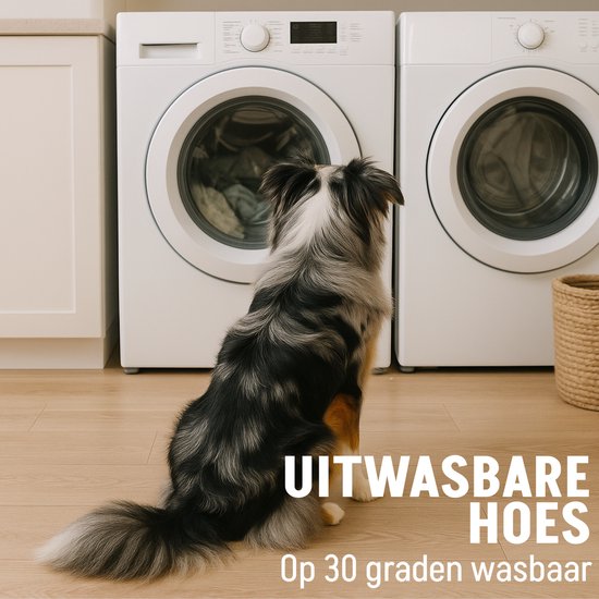 By Cee Cee Orthopädischer Hundekorb - Orthopädisches Hundekissen - Hundebett - Gerippter Stoff - Für mittelgroße Hunde - Grau - 108x81cm - Luca