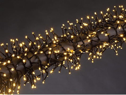 Merga LED, Lichtgirlande, 12 m, 1020 LEDs, warmweiß, schwarzes Kabel, für den Innen- und Außenbereich, 24 V