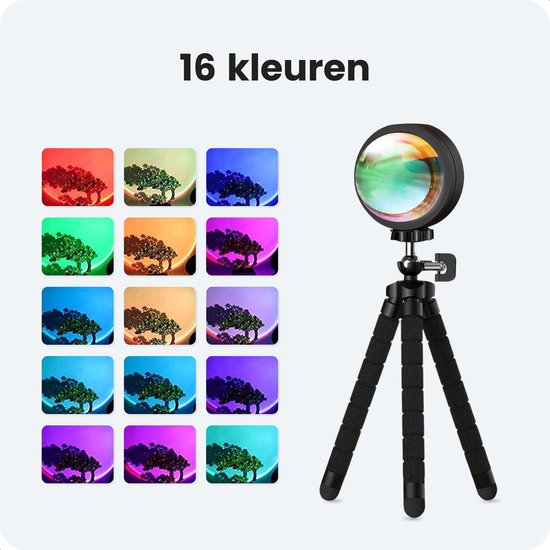 Sunset Lamp - inkl. App und Fernbedienung - Tiktok Projektionslampe - Stimmungsprojektor - Beleuchtung - 16 Farben - Luft