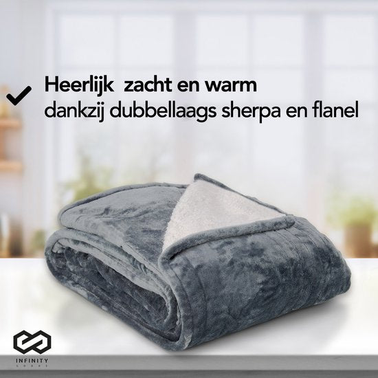 Infinity Goods - Electric Blanket - Heizdecke - 2-Personen - 180 x 160 cm - Mit Timer - Decke - Fleece - Anthrazit