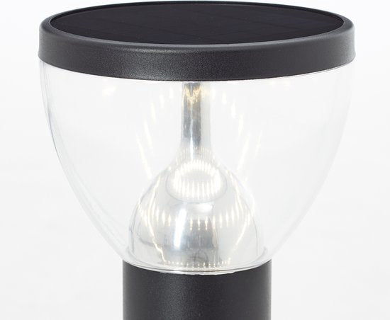 BRILLIANT LED-Außenstehleuchte, Solar, 92 cm, 430 lm, 3000 K, Edelstahl, schwarz