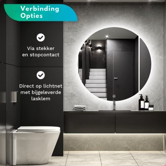 Mirlux Badezimmerspiegel - mit LED-Beleuchtung & Heizung - Anti-Kondensations-Duschspiegel - 80CM