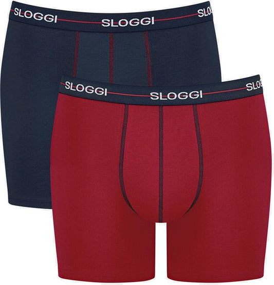 Sloggi Start Hipster Herrenslips 2er-Pack - rot & marineblau - Größe XXL