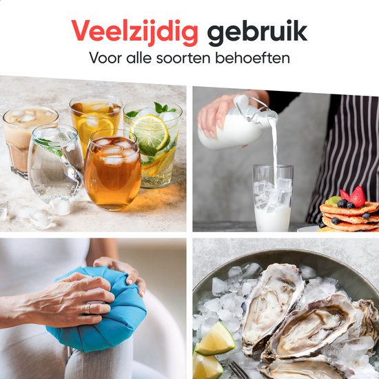 Kitchenwell Eiswürfelbereiter - 1.3L - Eiswürfelbereiter - Eisportionierer - 12kg/24 Stunden - Tragbar - Selbstreinigungsfunktion - Edelstahl
