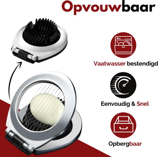 VAIVE Spülmaschinengeeigneter Eierschneider - Edelstahl - Pilzschneider - Küchenutensilien