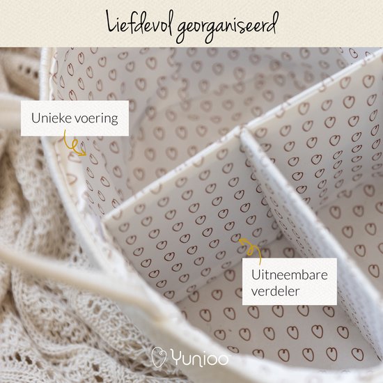 Yunioo Wickeltasche und Warenkorb │ Windelkorb für Baby-Zimmer-Zubehör │ Windel-Organisator │ Kinderzimmer-Aufbewahrungskorb │ Mutterschaft Geschenk Baby-Dusche │Spielzeug-Korb │ Braun