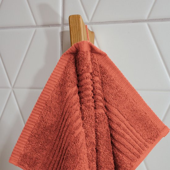 PHLOX Supreme Waschlappen 16x21 - 6er Set - Schwergewicht 600 g/m2 - Terracotta