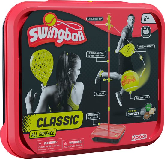 Mookie All Surface Classic Swingball - Höhenverstellbare - Swingballstange (bis zu 165 cm)