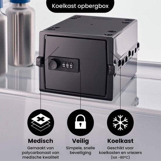 Lockabox Mini™ Aufbewahrungsbox mit Zahlenschloss - Abschließbarer Medizinschrank - Polycarbonat-Tresor - kühlschrank- und gefrierschrankgeeignet - 3 Liter - 22,3 x 15,4 x 12 cm
