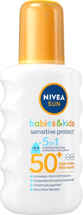NIVEA SUN Babies & Kids Sensitive UV Sun Protection Spray - Baby und Kind - LSF 50 - Sonnenspray - Sonnenschutz - 200ml