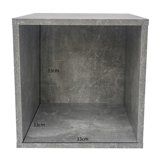 LP-Schallplattenschrank Cube - Plattenschrank - multifunktionales Aufbewahrungssystem - graue Betonoptik