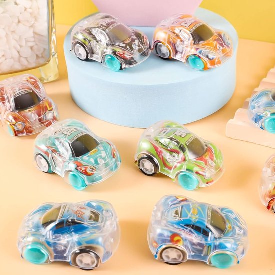 Partizzle 50x Spielzeugautos - Pull Back Cars - Selbstfahrendes Auto - Spielzeugauto Geschenke zum Verschenken - Grabbelton Leckere Geschenke für Kinder & Kleinkinder - Jungen - 5cm