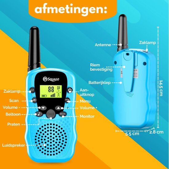Squago Walkie Talkie 3 Stück - Für Kinder & Erwachsene - WalkieTalkie