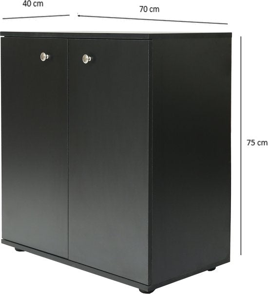 Aktenschrank Sideboard - multifunktionaler Aufbewahrungsschrank - schwarz