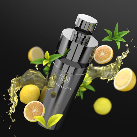 BarDeluxe® Cocktail Set - 12-teilig - Cocktail Shaker 750 ml - Edelstahl - Inklusive luxuriöser Geschenkbox - Aufbewahrungstasche & Rezeptbuch - Schwarz