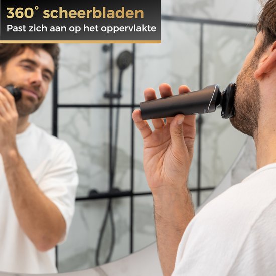 Wellshave 4 in 1 Rasierer für Männer - Mit Trimmer & Nasentrimmer - Nass und trocken - Schwarz