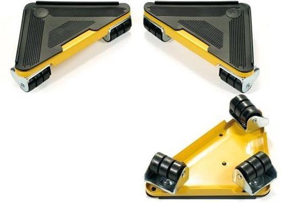 Toolland Möbeltransport-Set mit 4 Rollenecken und Hebel, Tragfähigkeit 100 kg