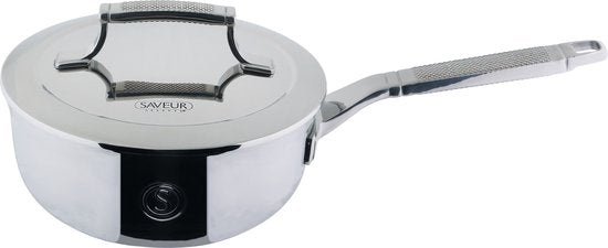 Saveur Selects - Voyage Stahlpfanne Ø20 cm - PFAS frei - Dreilagiger Edelstahl - Für Induktion und alle anderen Wärmequellen - Backofenfest bis 260°C - Spülmaschinenfest - Teflonfrei