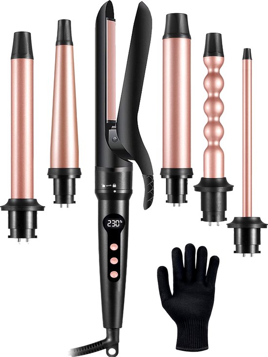 VAIVE 6-in-1 Lockenstab & Glätteisen mit Aufsätzen - Lockenstab - Lockenstab