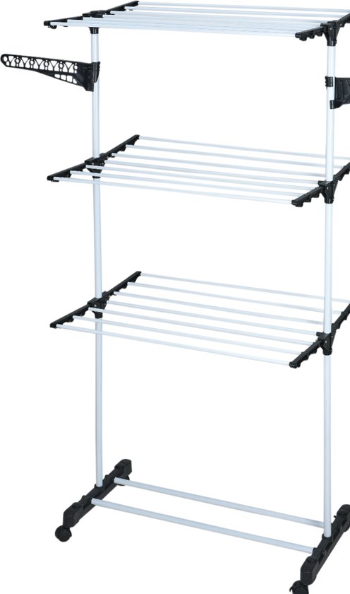 Trocknungsturm 6 Gestelle 80x57x165 cm - 17 Meter Trockenraum - Weiß