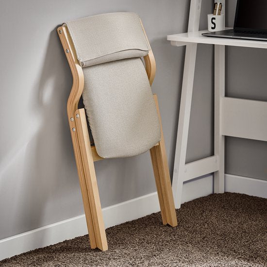 SoBuy Klappstuhl 2er Set – Gepolsterter Esszimmerstuhl – Faltbar – 49 x 54 x 80 cm – Hellgrau