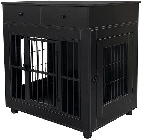 Hundehausmöbel für das Wohnzimmer - Hundebox - Box für kleine und mittelgroße Hunde - 80 cm x 60 cm x 84 cm