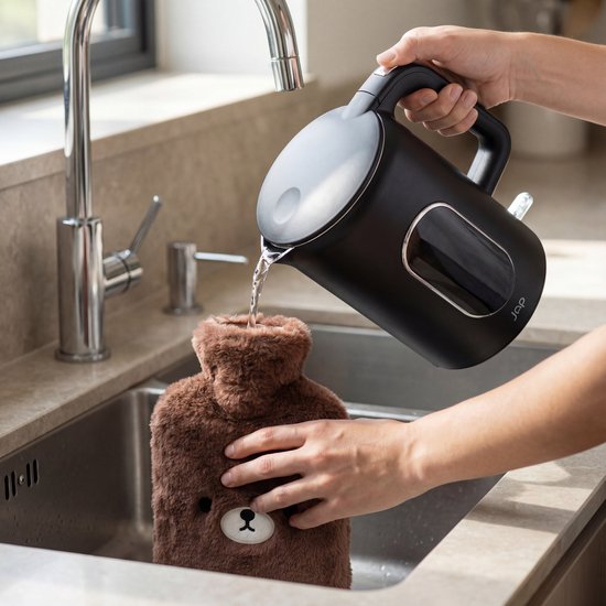 JAP Appliances Aquanova - Wasserkocher (1,7 Liter) mit Temperaturregelung - Warmhaltefunktion - 40°C für Babynahrung - Schwarz