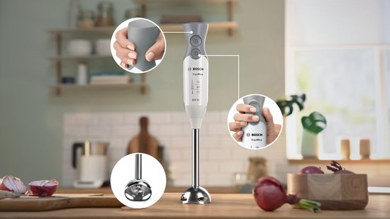 Bosch MSM66110 ErgoMixx - Stabmixer - 600W - Inklusive Messbecher - Weiß/Grau