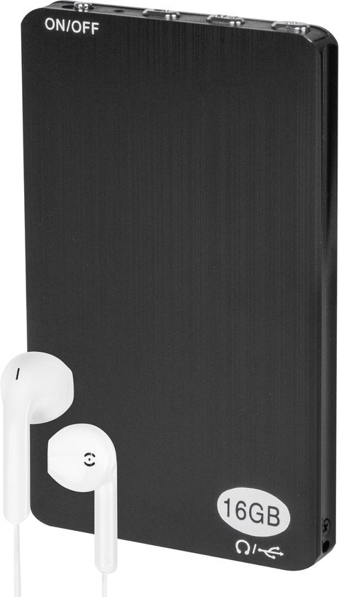 Audyn Voice Recorder - 200 Stunden Audioaufnahme - Fernabhörgerät - Diktiergerät - 360° HD-Aufnahmen - 16GB - Schwarz